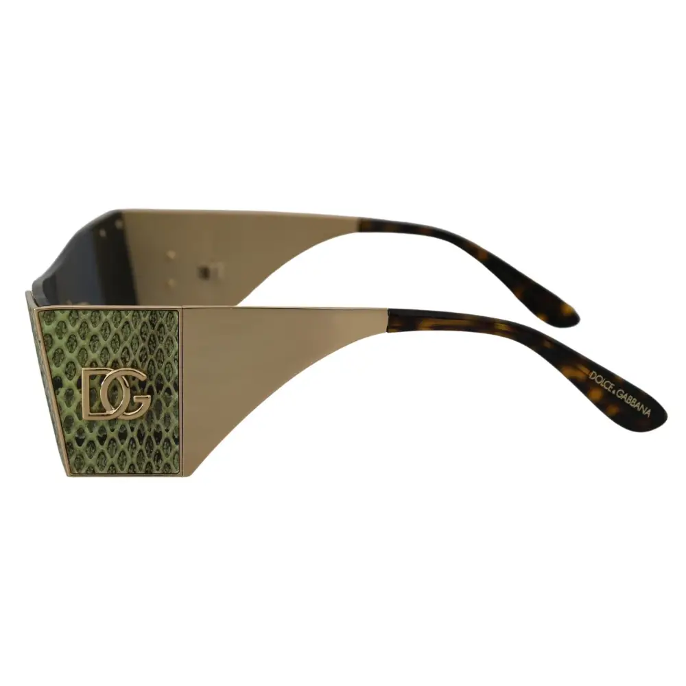 Dolce & Gabbana Gold Metall Rechteckige Sonnenbrille DG2263 Sonnenbrille