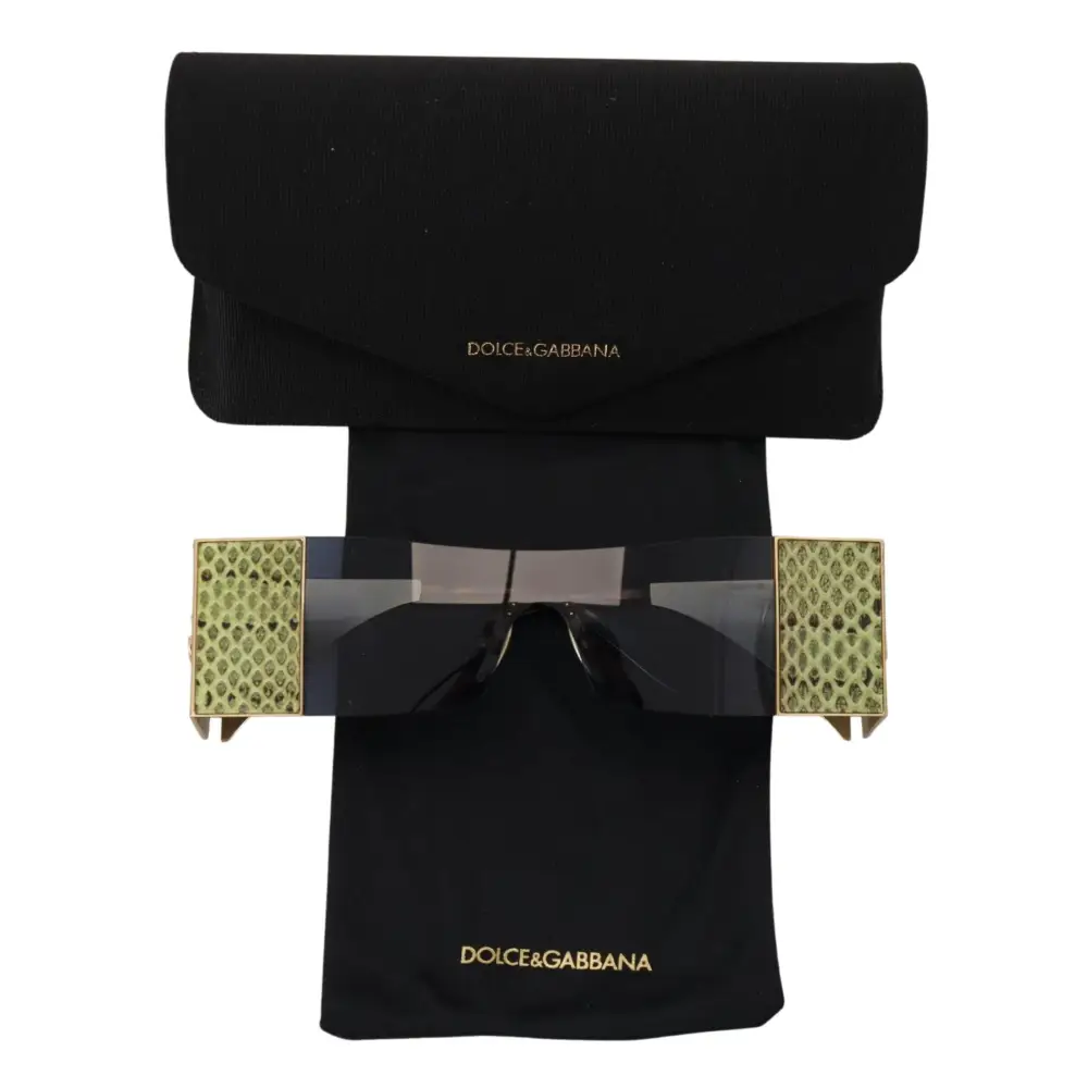 Dolce & Gabbana Gold Metall Rechteckige Sonnenbrille DG2263 Sonnenbrille