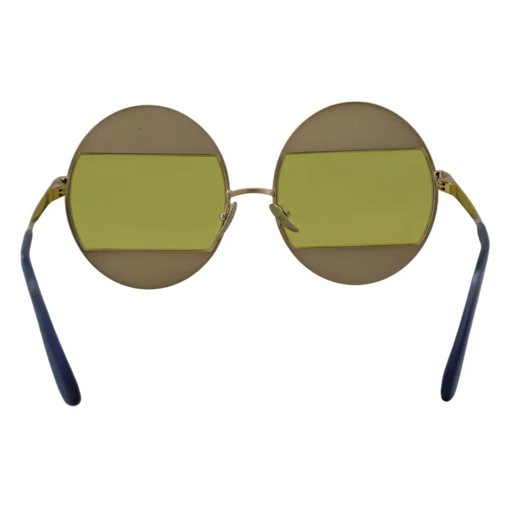 Dolce & Gabbana Gold Oval Metall Kristalle Shades DG2209B Sonnenbrille