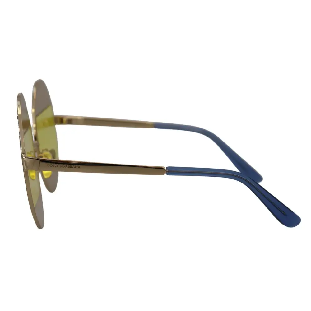Dolce & Gabbana Gold Oval Metall Kristalle Shades DG2209B Sonnenbrille
