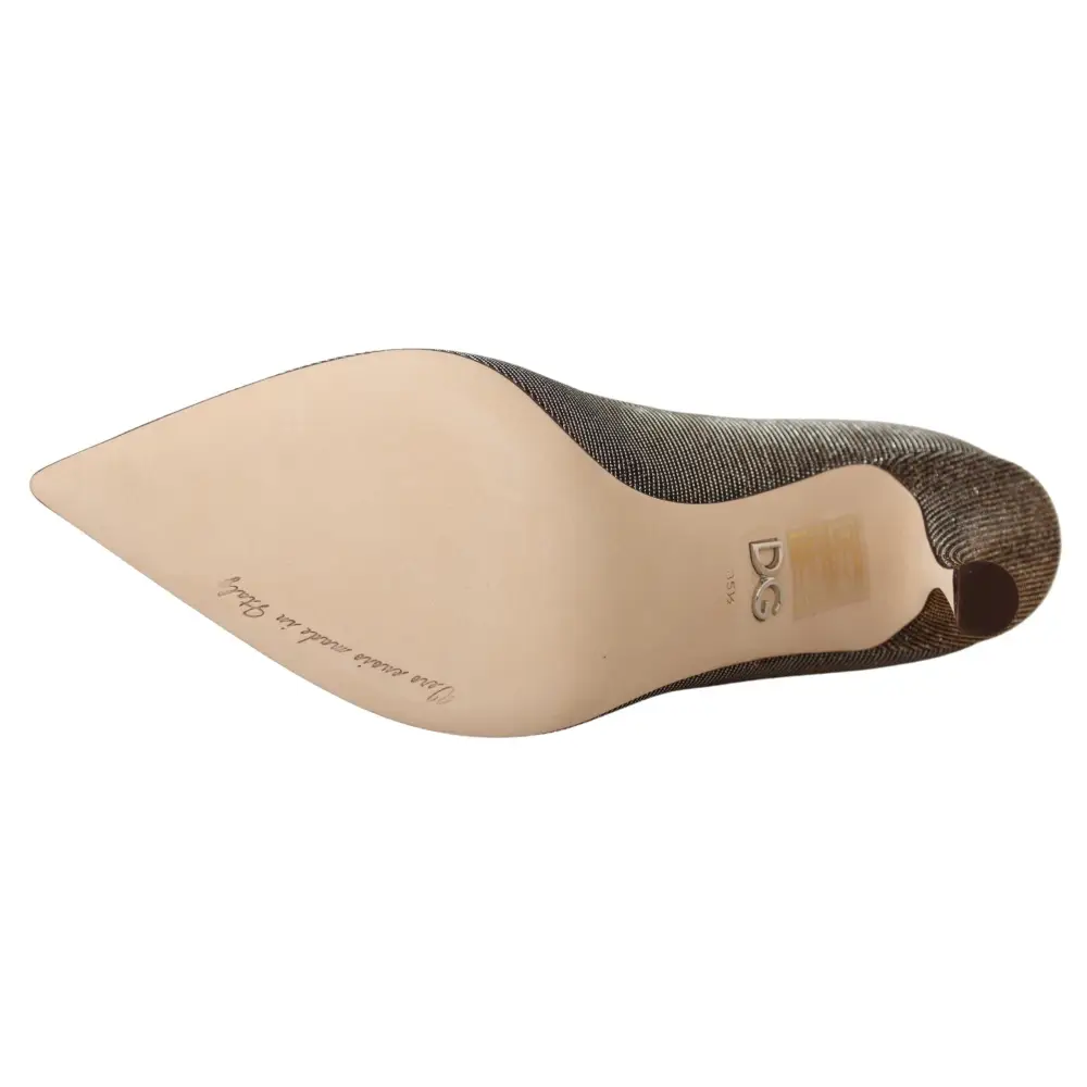 Dolce & Gabbana Gold Silber Stoff Absätze Pumps Schuhe - EU35.5/US5