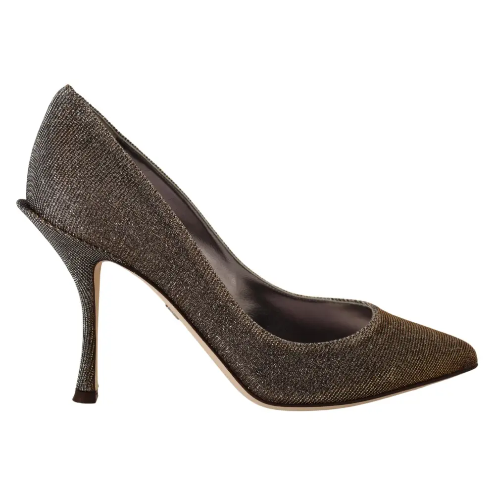 Dolce & Gabbana Gold Silber Stoff Absätze Pumps Schuhe - EU35.5/US5
