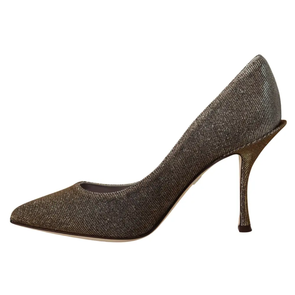 Dolce & Gabbana Gold Silber Stoff Absätze Pumps Schuhe - EU35.5/US5