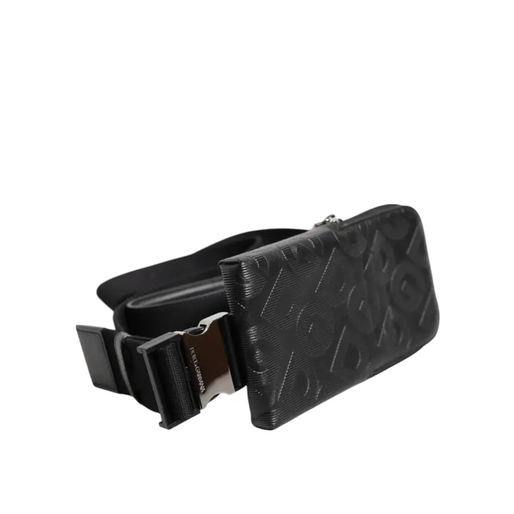 Dolce & Gabbana Grau DG Logo Mania Geldbörse Telefon Gürtel Taille Männer Borse Tasche