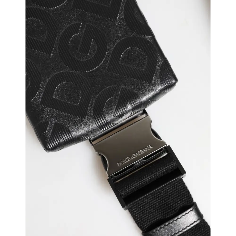 Dolce & Gabbana Grau DG Logo Mania Geldbörse Telefon Gürtel Taille Männer Borse Tasche