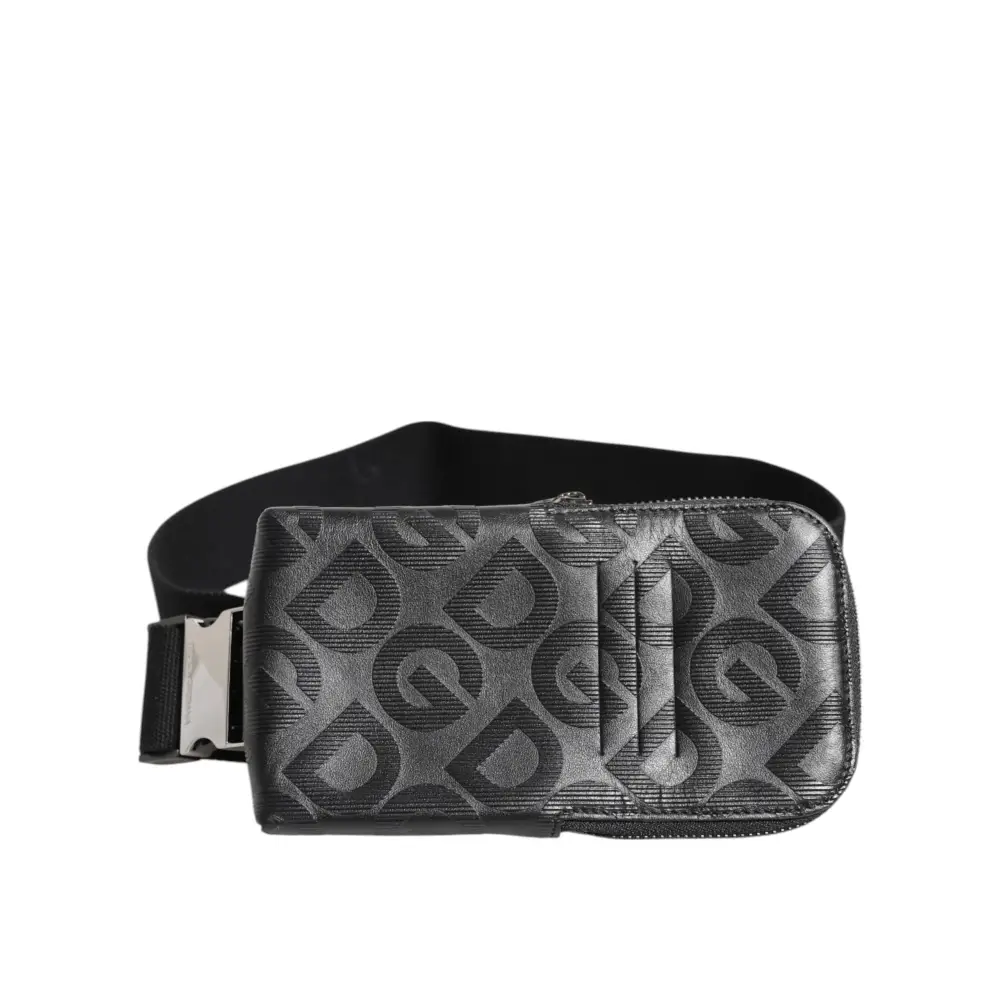 Dolce & Gabbana Grau DG Logo Mania Geldbörse Telefon Gürtel Taille Männer Borse Tasche