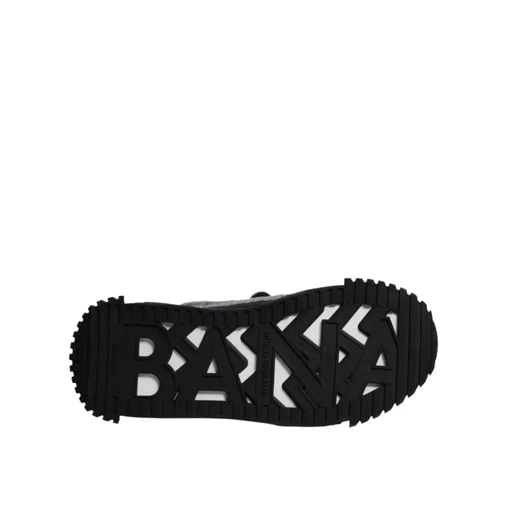 Dolce & Gabbana Grau Schwarz NS1 High Top Stiefel Sneakers Schuhe - EU37.5/US7