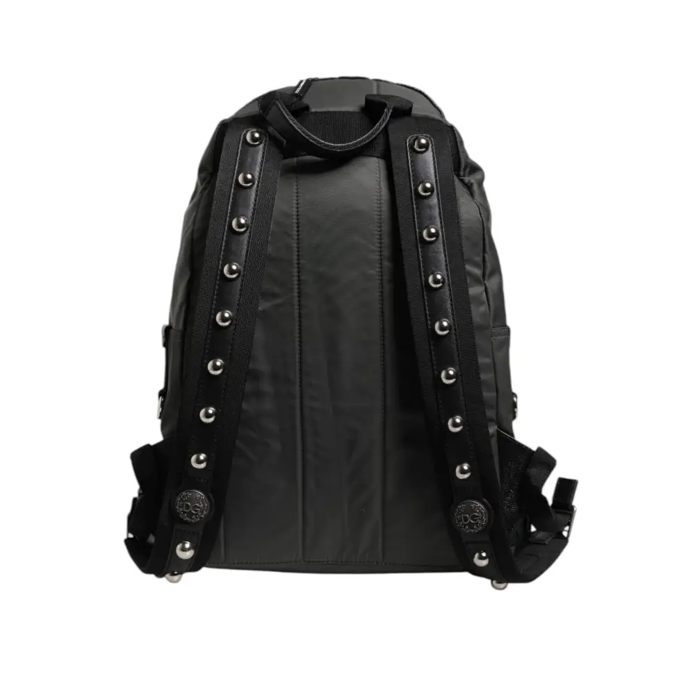 Dolce & Gabbana Graue Nylon Prince Forever Schule Reise Rucksack Tasche