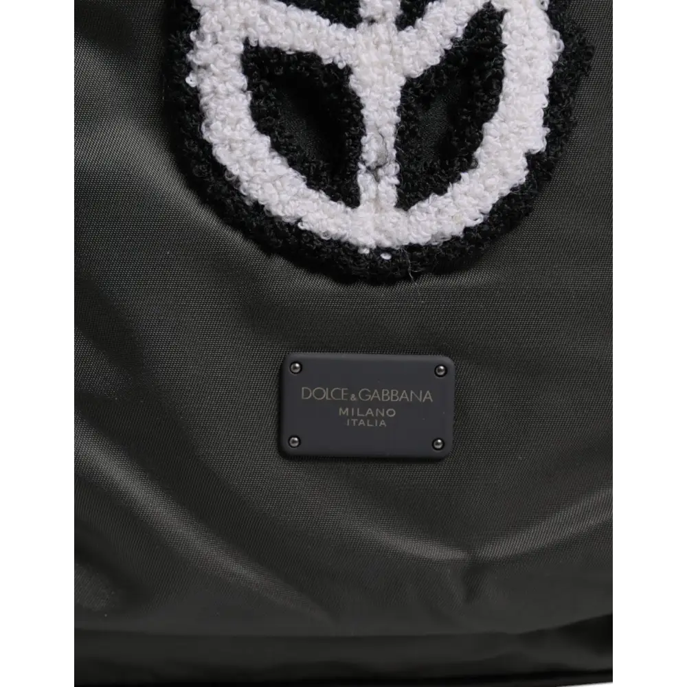 Dolce & Gabbana Graue Nylon Prince Forever Schule Reise Rucksack Tasche
