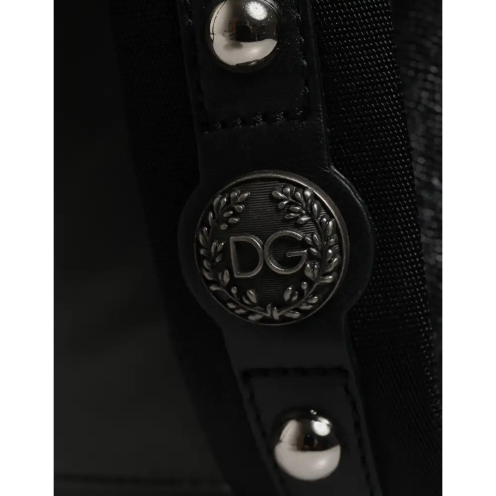 Dolce & Gabbana Graue Nylon Prince Forever Schule Reise Rucksack Tasche