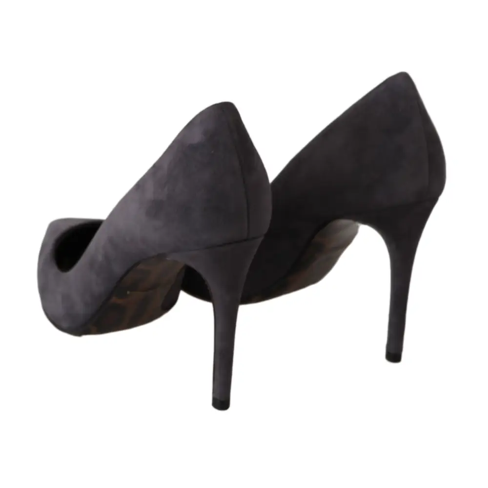 Dolce & Gabbana Graue Wildleder Leder Stiletto Schuhe Heels - EU40.5/US10