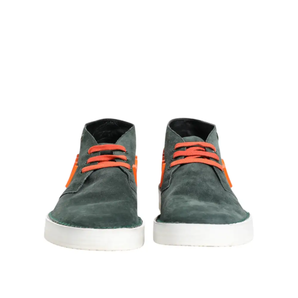 Dolce & Gabbana Grün Derby Logo Casual Männer Turnschuhe Schuhe - EU44/US11