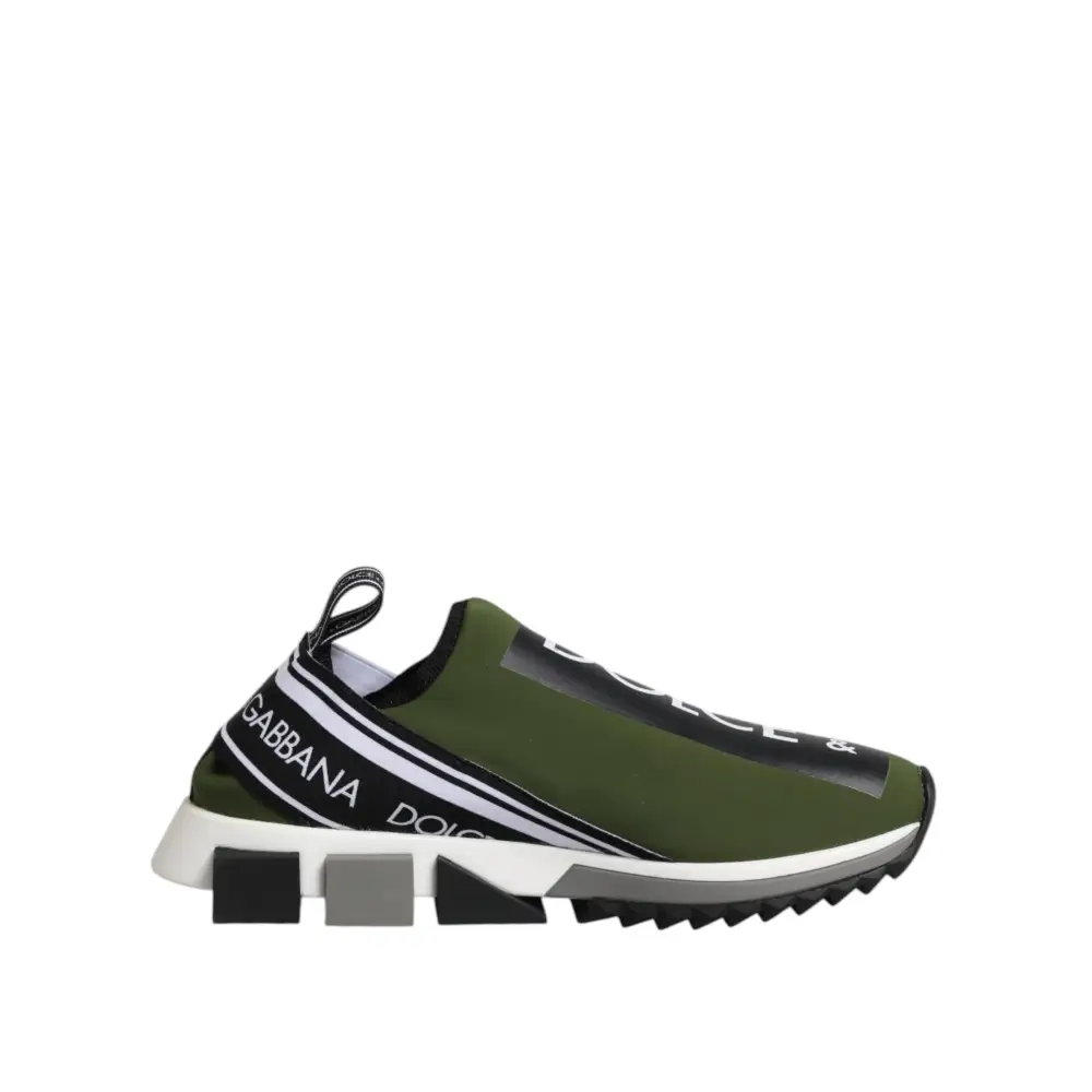 Dolce & Gabbana Grün Logo Low Top Sorrento Männer Turnschuhe Schuhe