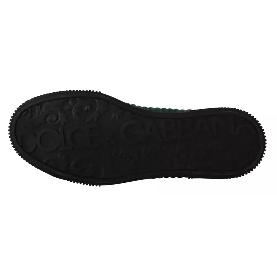 Dolce & Gabbana Grüne Cord High Tops Sneakers Herren Freizeitschuhe - EU42/US9