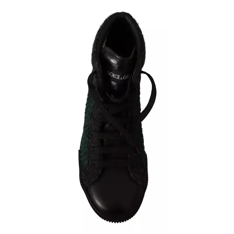 Dolce & Gabbana Grüne Cord High Tops Sneakers Herren Freizeitschuhe - EU42/US9