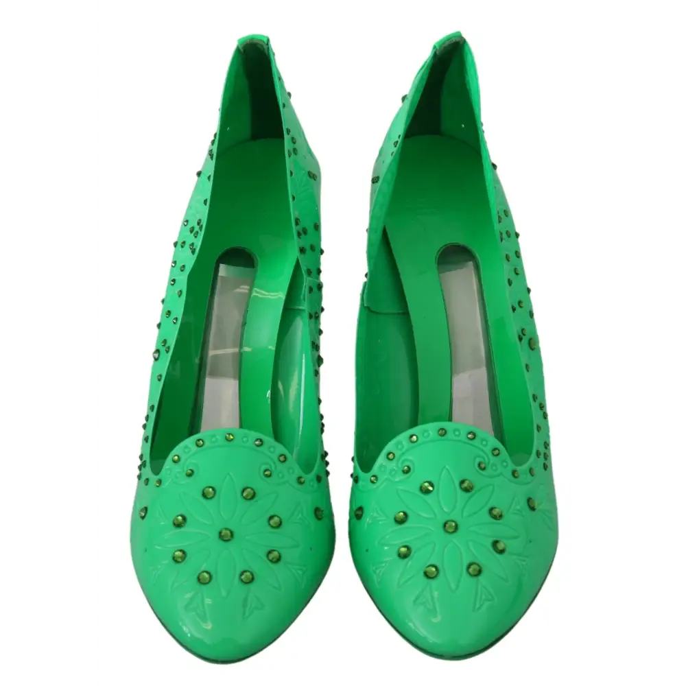 Dolce & Gabbana Grüne Crystal Floral Heels CINDERELLA Schuhe - EU40/US9.5