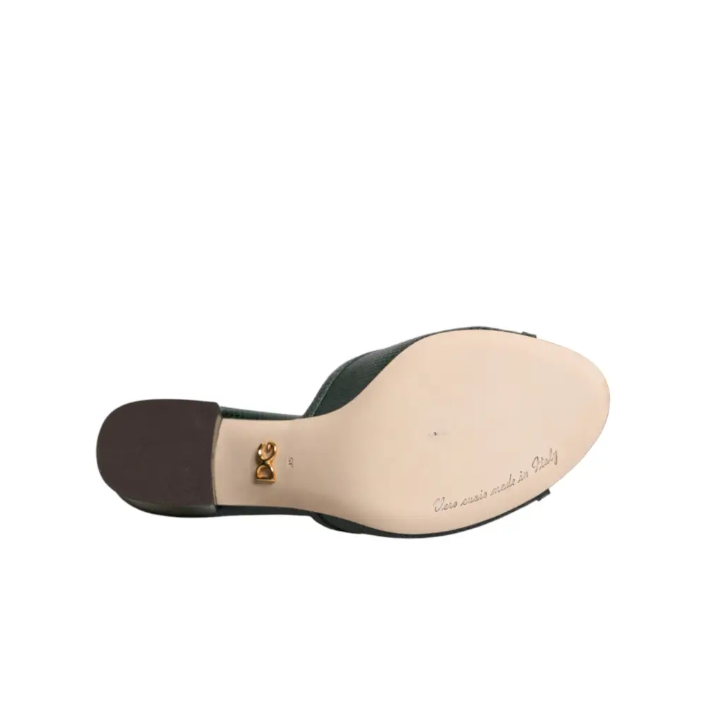 Dolce & Gabbana Grüne DG Amore Absatz-Pantoletten - EU35/US4.5