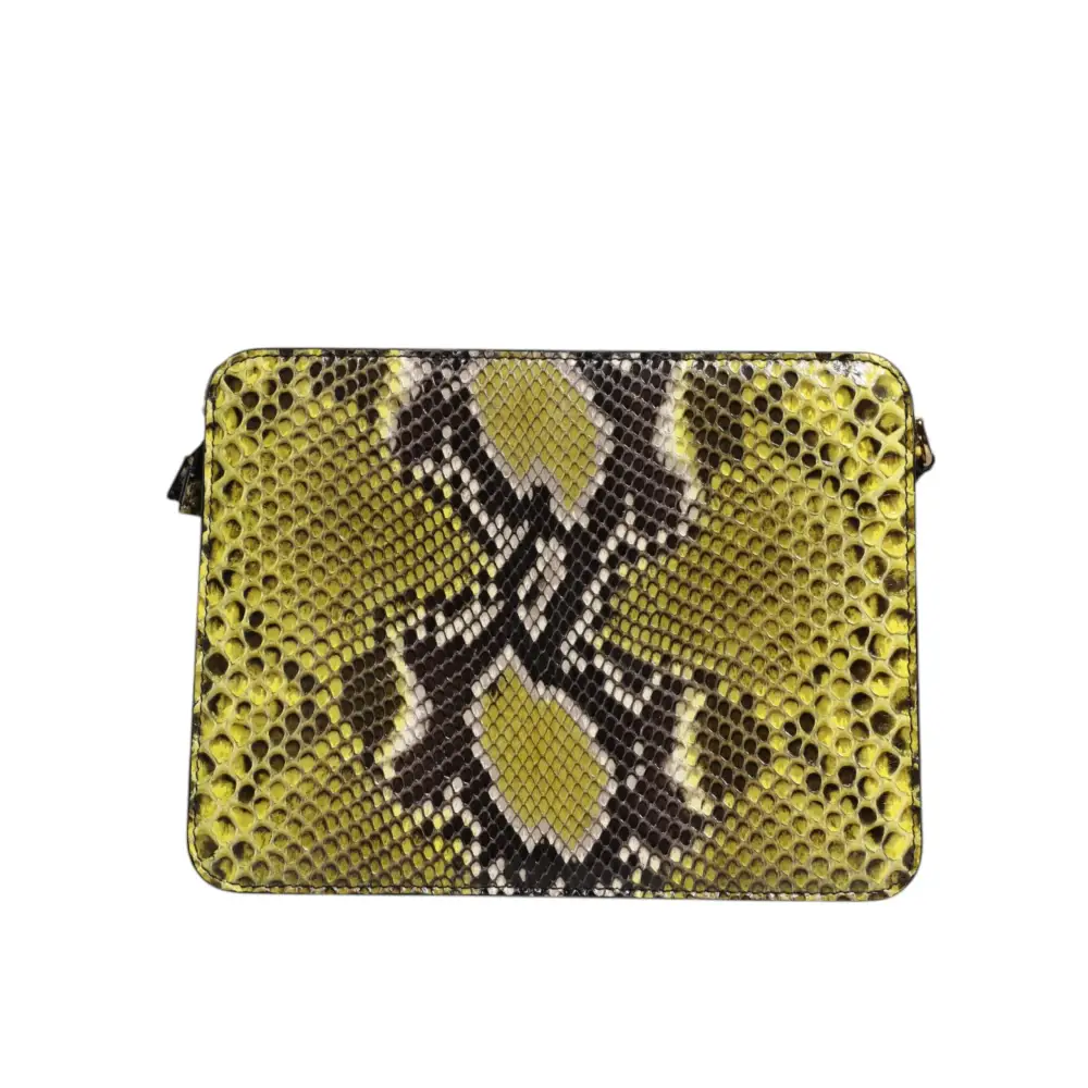 Dolce & Gabbana Grüne Exotenleder DG Plaque Crossbody Clutch Tasche