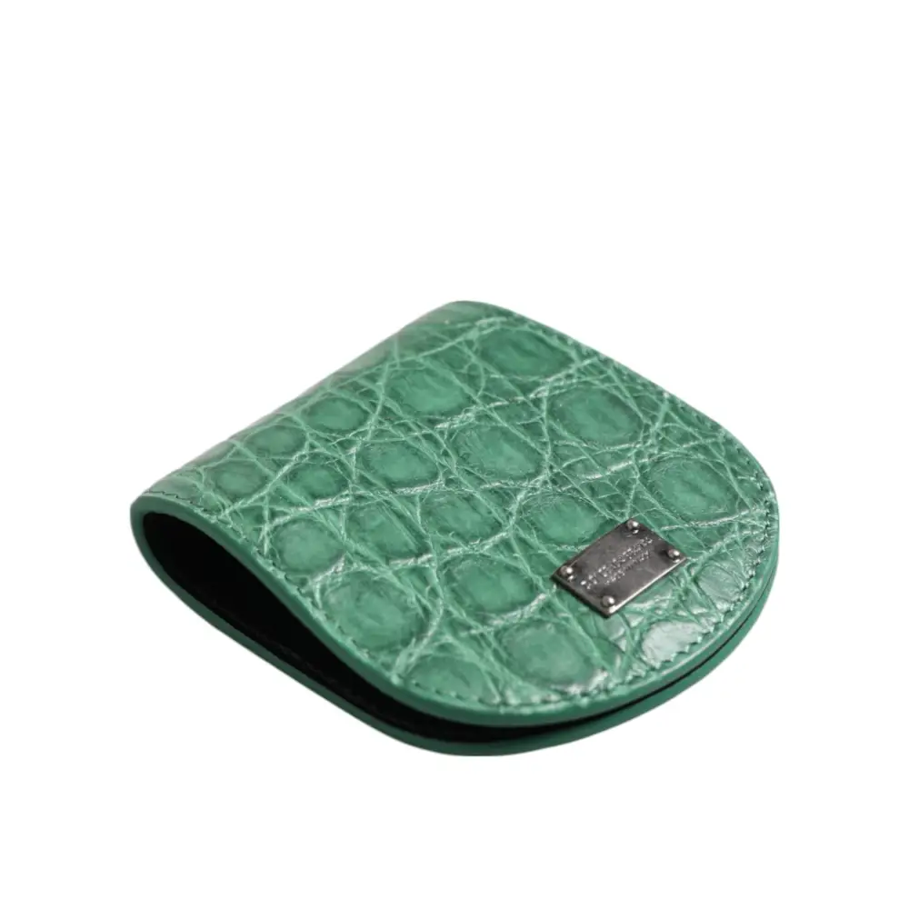 Dolce & Gabbana Grüne exotische Haut Münze Kondom Fall Halter Tasche Brieftasche