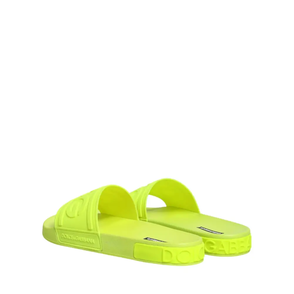 Dolce & Gabbana Grüne Gummisandalen für den Strand - EU44/US11