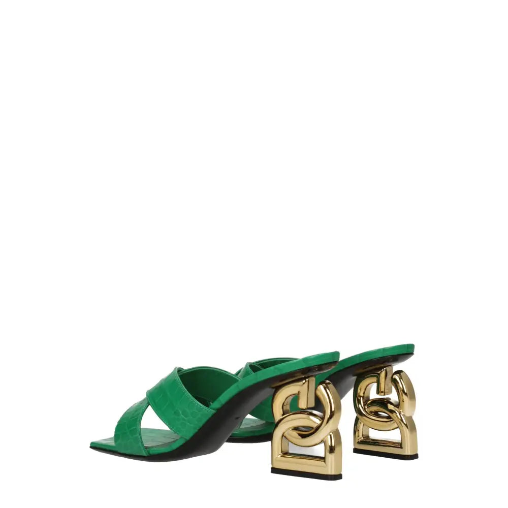 Dolce & Gabbana Grüne Ledersandalen - EU36/US6