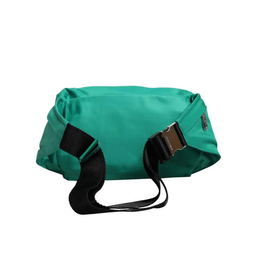 Dolce & Gabbana Grüne Logo-Plakette aus Nylon für die Taille Herren-Borse-Tasche