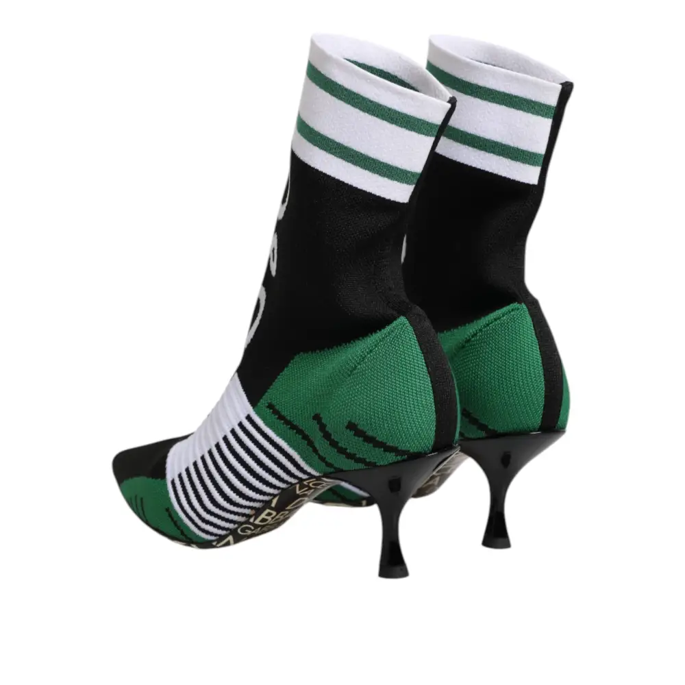 Dolce & Gabbana Grüne Stretch Socke Stil Stiefeletten Schuhe - EU37.5/US7