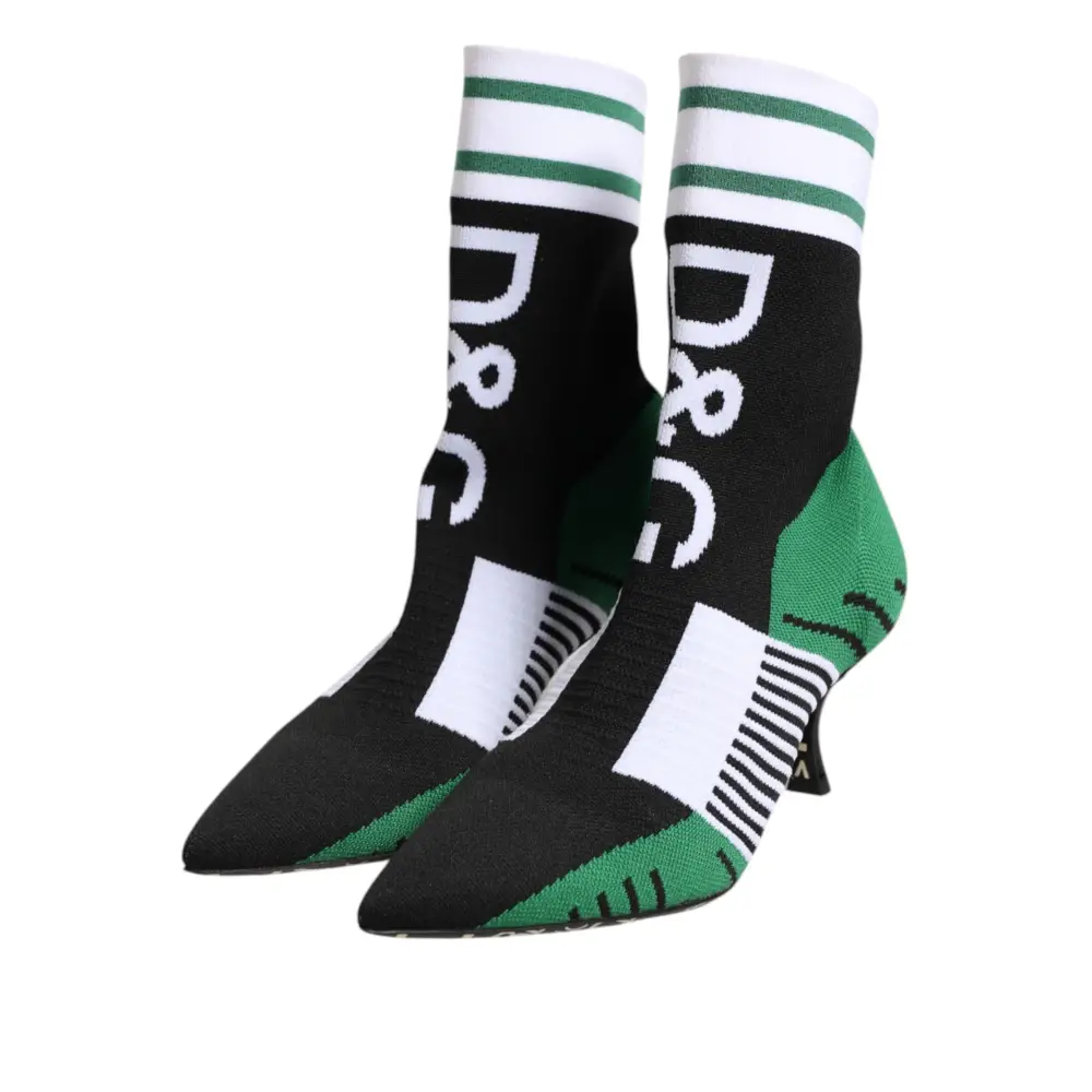 Dolce & Gabbana Grüne Stretch Socke Stil Stiefeletten Schuhe - EU37.5/US7