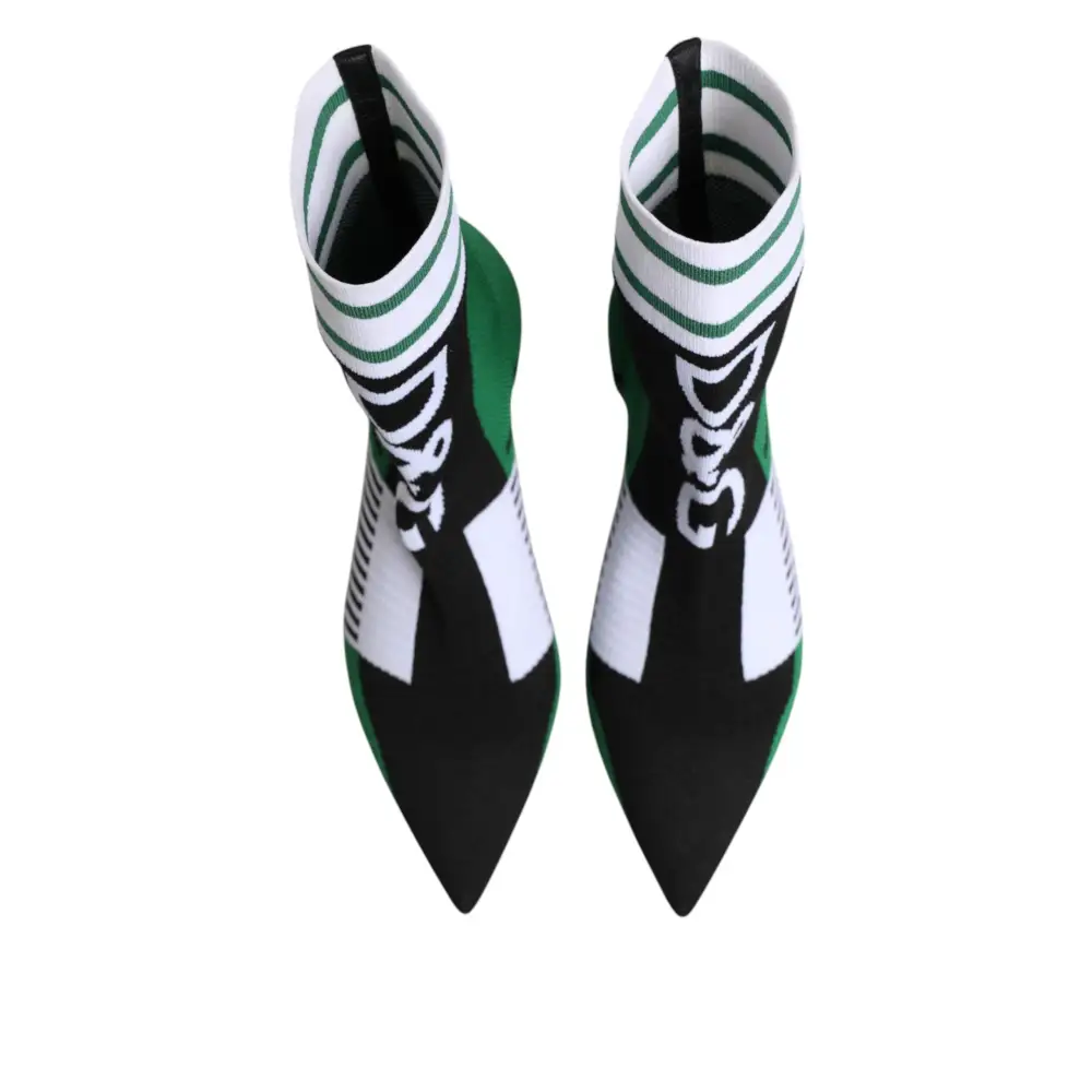 Dolce & Gabbana Grüne Stretch Socke Stil Stiefeletten Schuhe - EU37.5/US7
