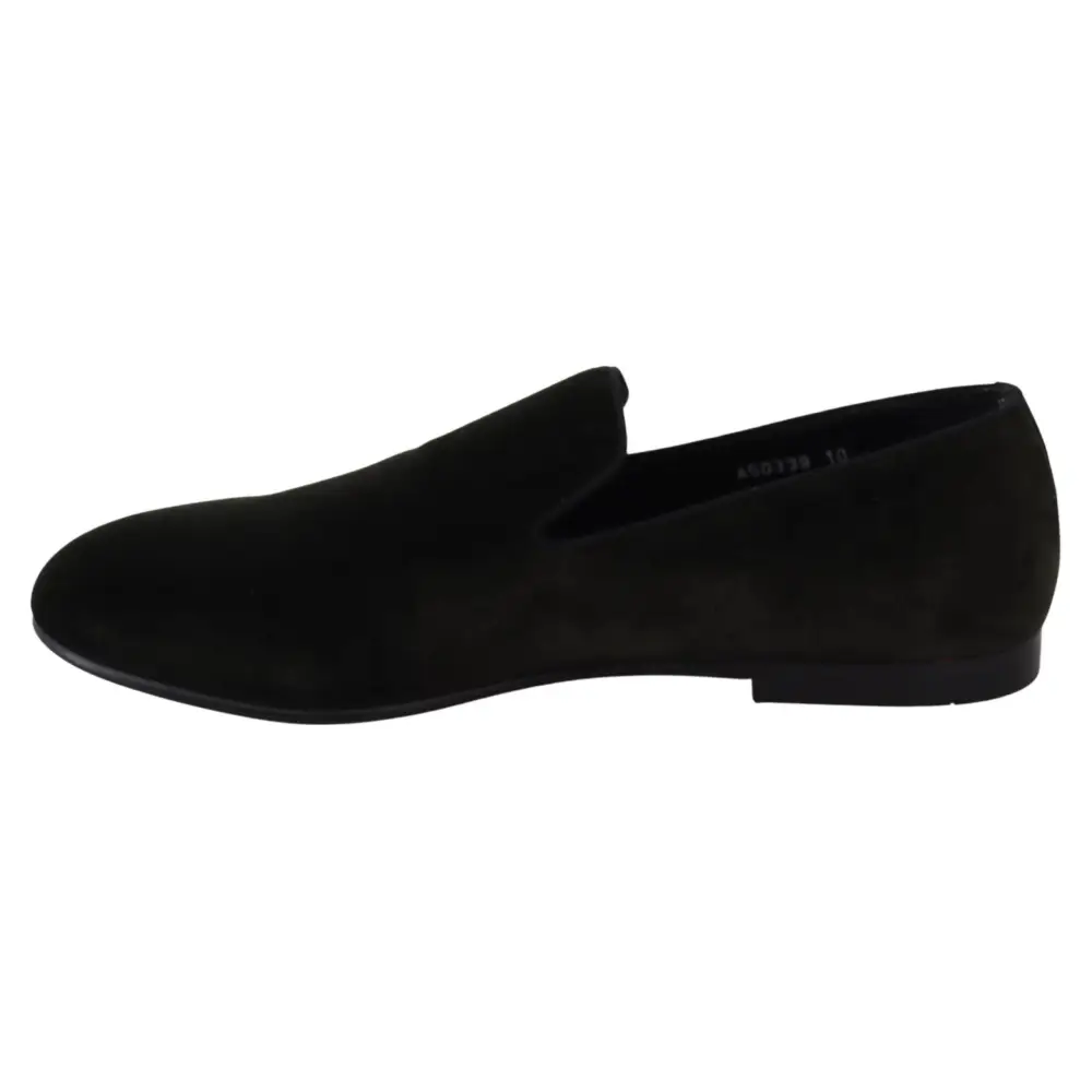 Dolce & Gabbana Grüner Samt Slip On Herren Loafers Schuhe - EU39/US6