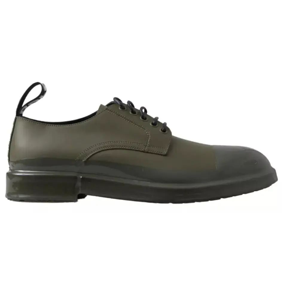 Dolce & Gabbana Grünes Leder Gummisohle Kleid Schuhe - EU41/US8