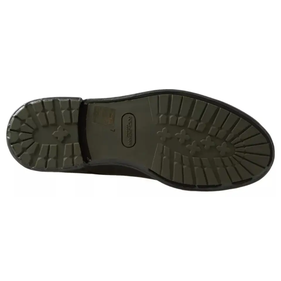 Dolce & Gabbana Grünes Leder Gummisohle Kleid Schuhe - EU41/US8