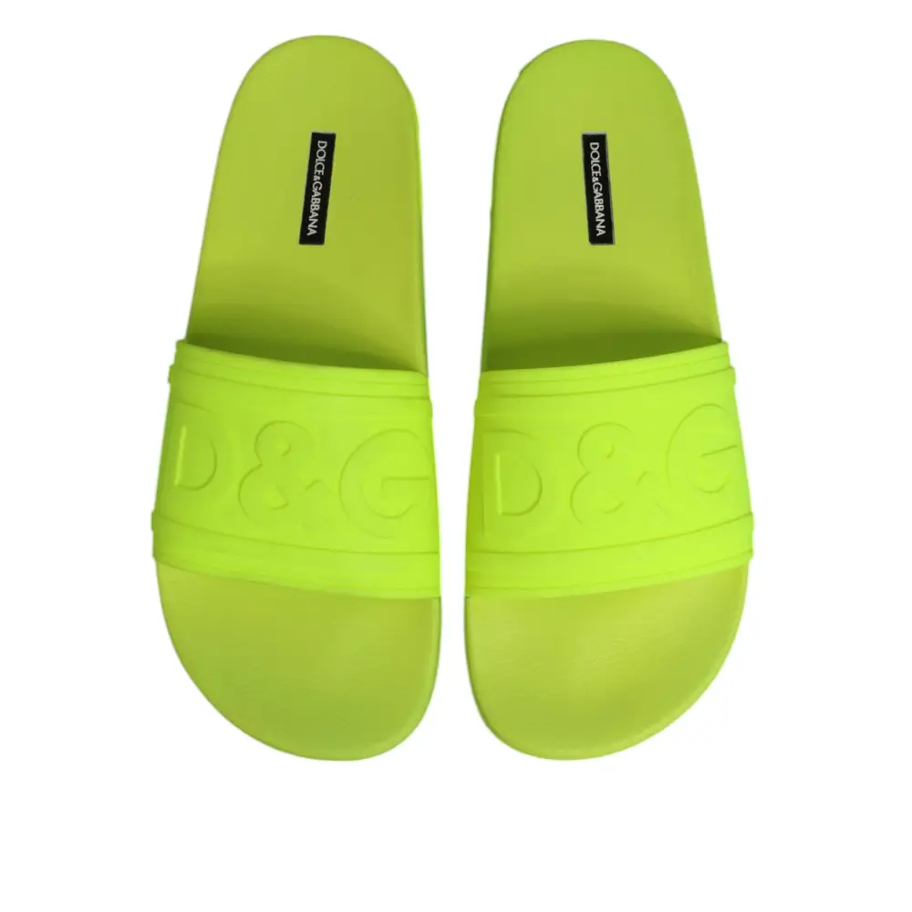 Dolce & Gabbana Gummirutschen Sandalen Strandbekleidung Schuhe grün - EU44/US11