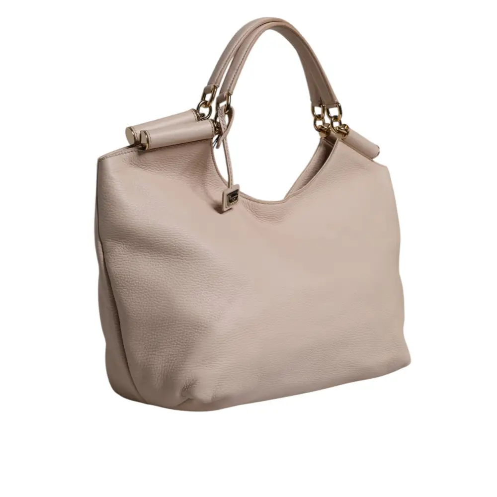 Dolce & Gabbana Hellrosa Hirschleder Logo-Plakette Tote Top Handle Bag