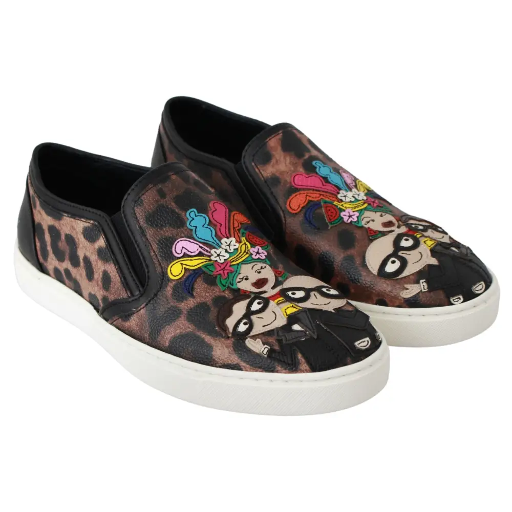 Dolce & Gabbana Leder Leopard #dgfamily Loafers Schuhe