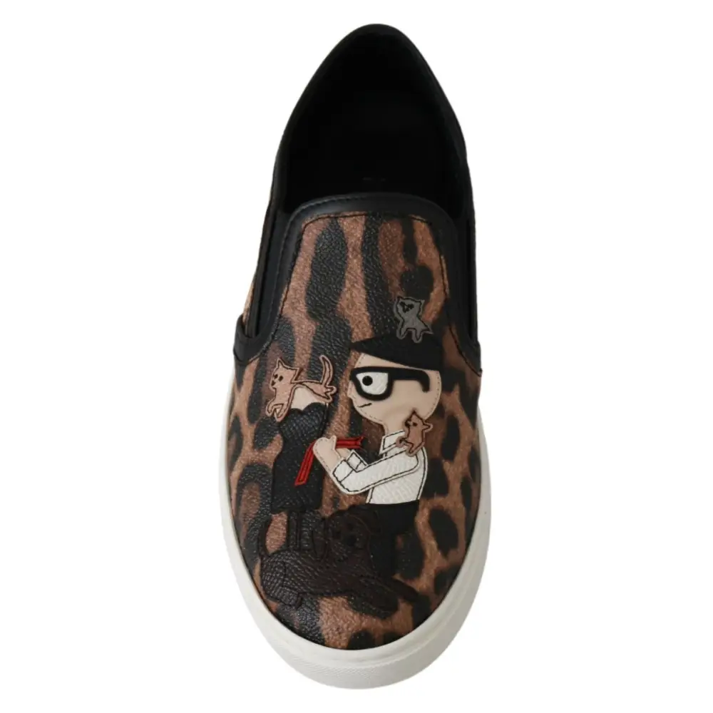Dolce & Gabbana Leder Leopard #dgfamily Loafers Schuhe - EU35.5/US5