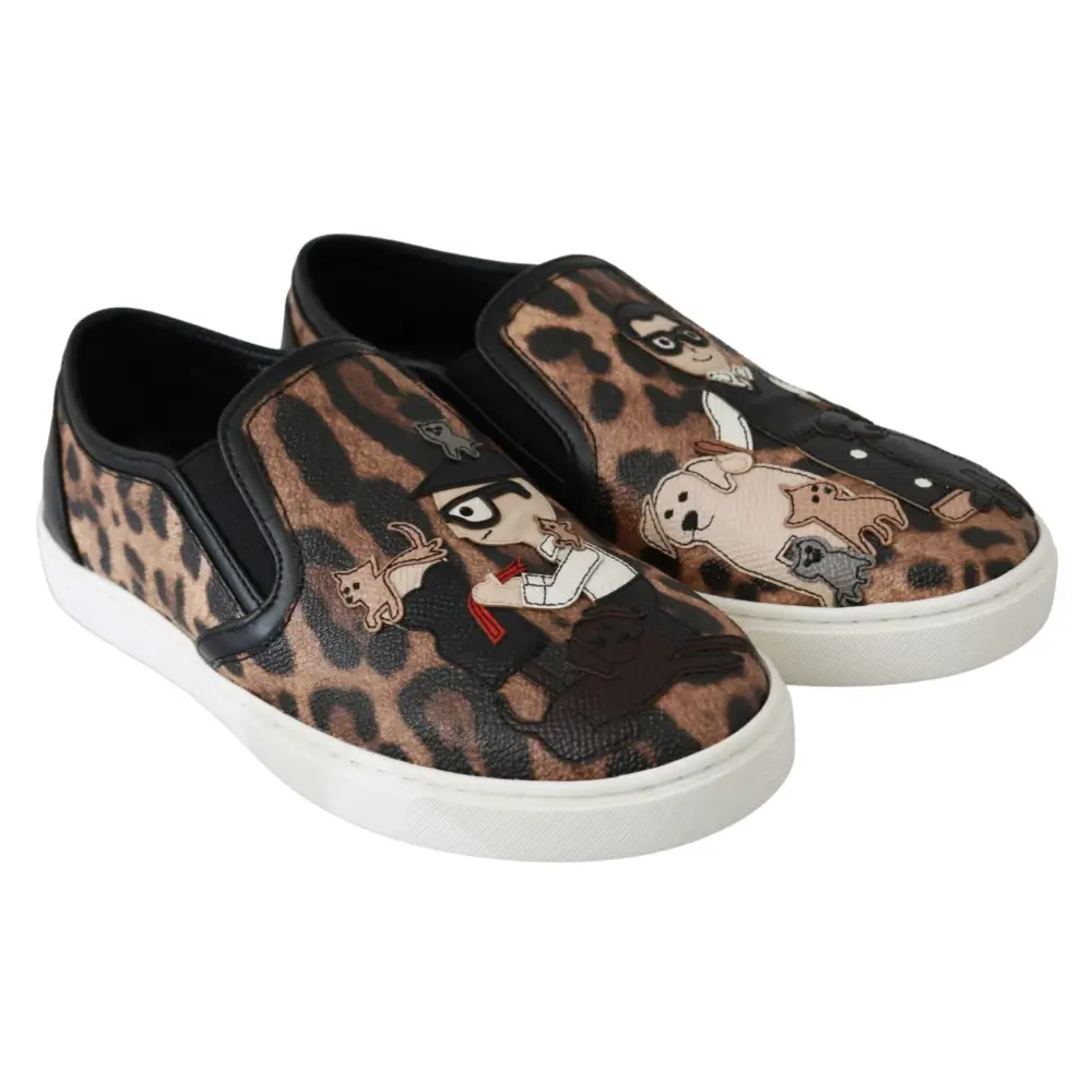 Dolce & Gabbana Leder Leopard #dgfamily Loafers Schuhe - EU35.5/US5