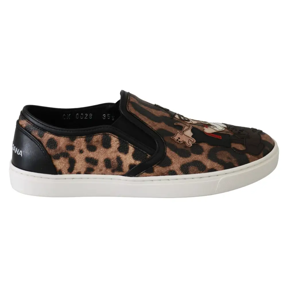 Dolce & Gabbana Leder Leopard #dgfamily Loafers Schuhe - EU35.5/US5