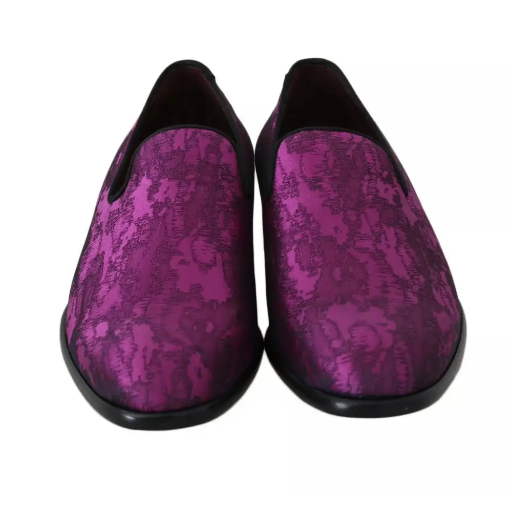 Dolce & Gabbana Lila Jacquard Loafers Kleid Formelle Schuhe - EU39/US6