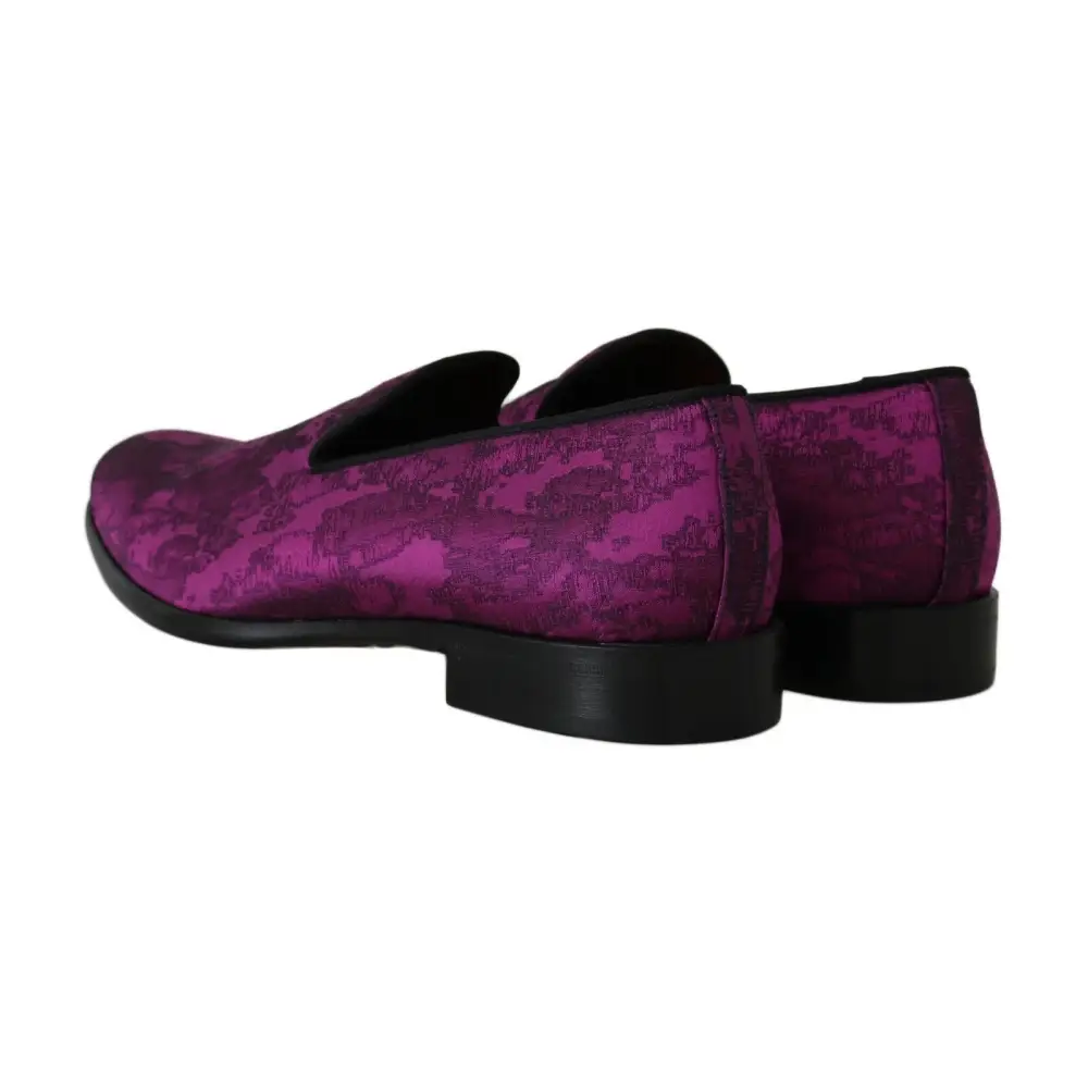 Dolce & Gabbana Lila Jacquard Loafers Kleid Formelle Schuhe - EU39/US6