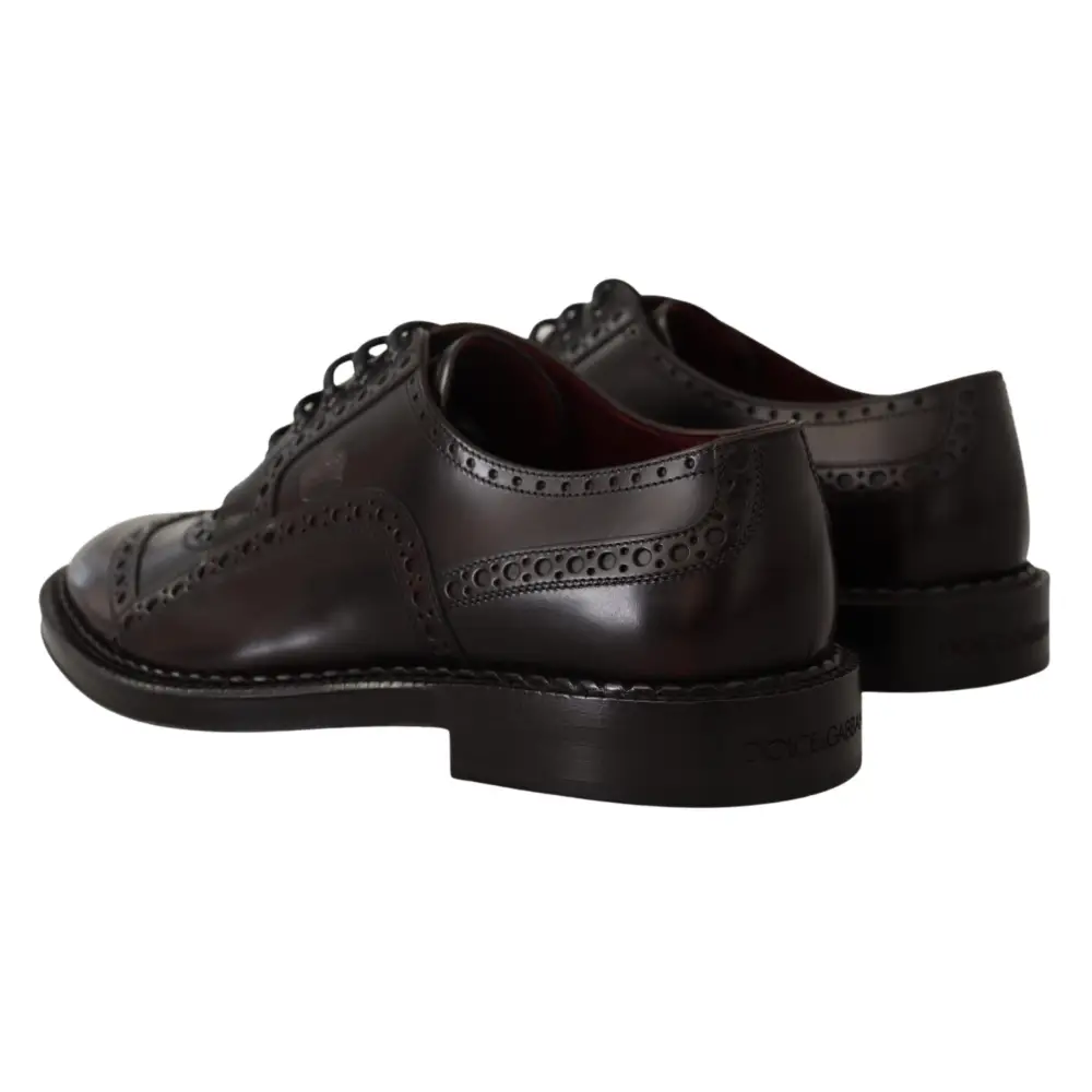 Dolce & Gabbana Lila Leder Oxford Wingtip Formelle Schuhe