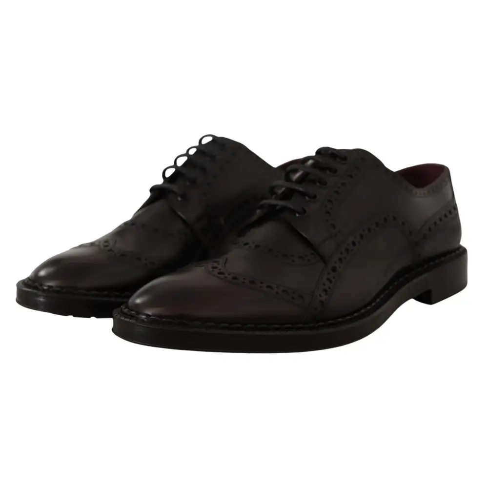 Dolce & Gabbana Lila Leder Oxford Wingtip Formelle Schuhe