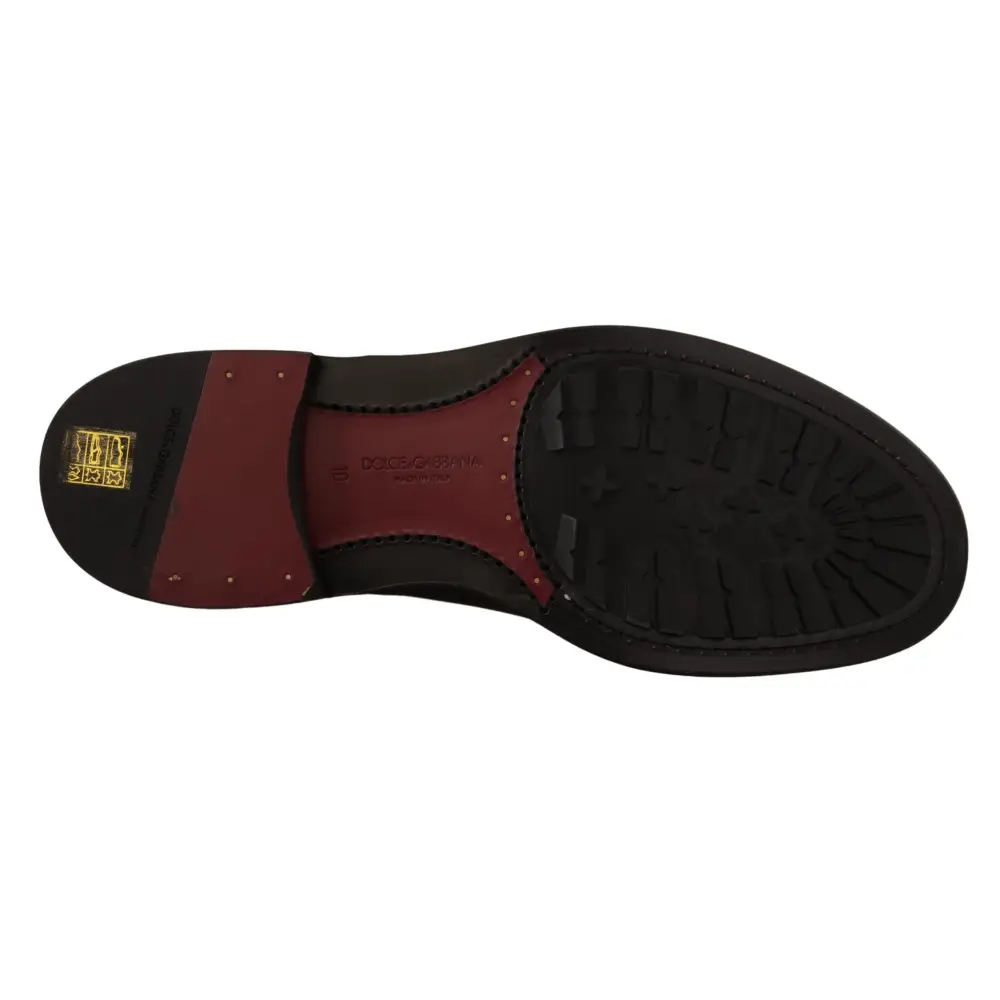 Dolce & Gabbana Lila Leder Oxford Wingtip Formelle Schuhe