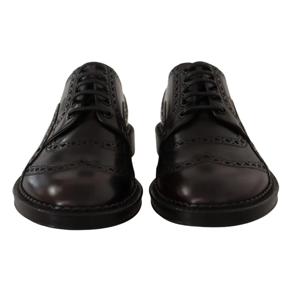 Dolce & Gabbana Lila Leder Oxford Wingtip Formelle Schuhe