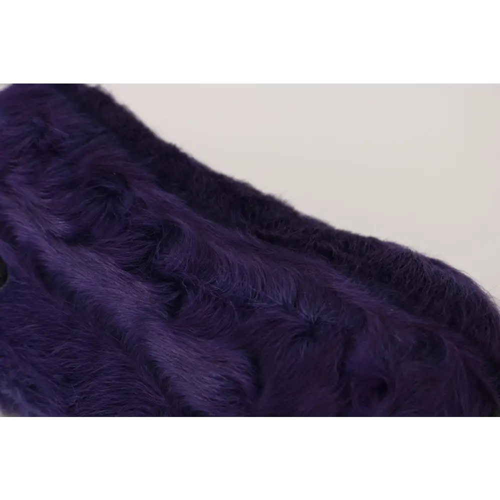 Dolce & Gabbana Lila Schafspelz Leder Loafers