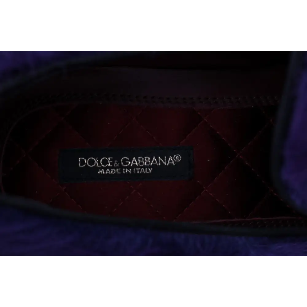 Dolce & Gabbana Lila Schafspelz Leder Loafers