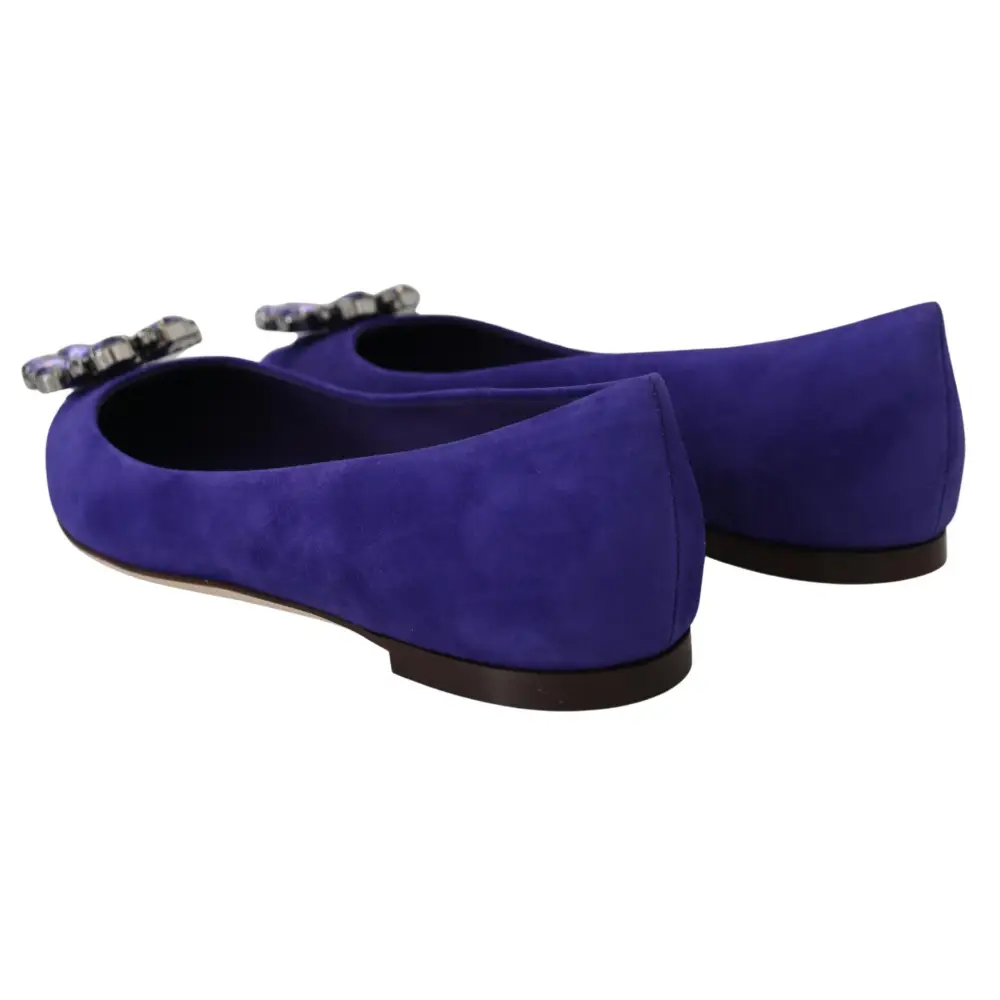 Dolce & Gabbana Lila Wildleder Kristalle Loafers Flats Schuhe - EU36.5/US6