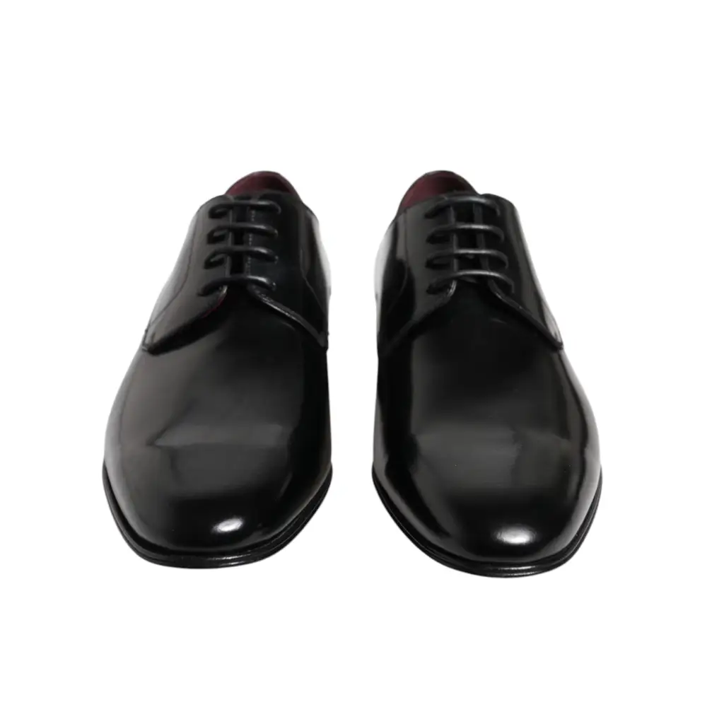Dolce & Gabbana Männer Kleid Schwarz Kalbsleder Derby Schuhe - EU41.5/US8.5
