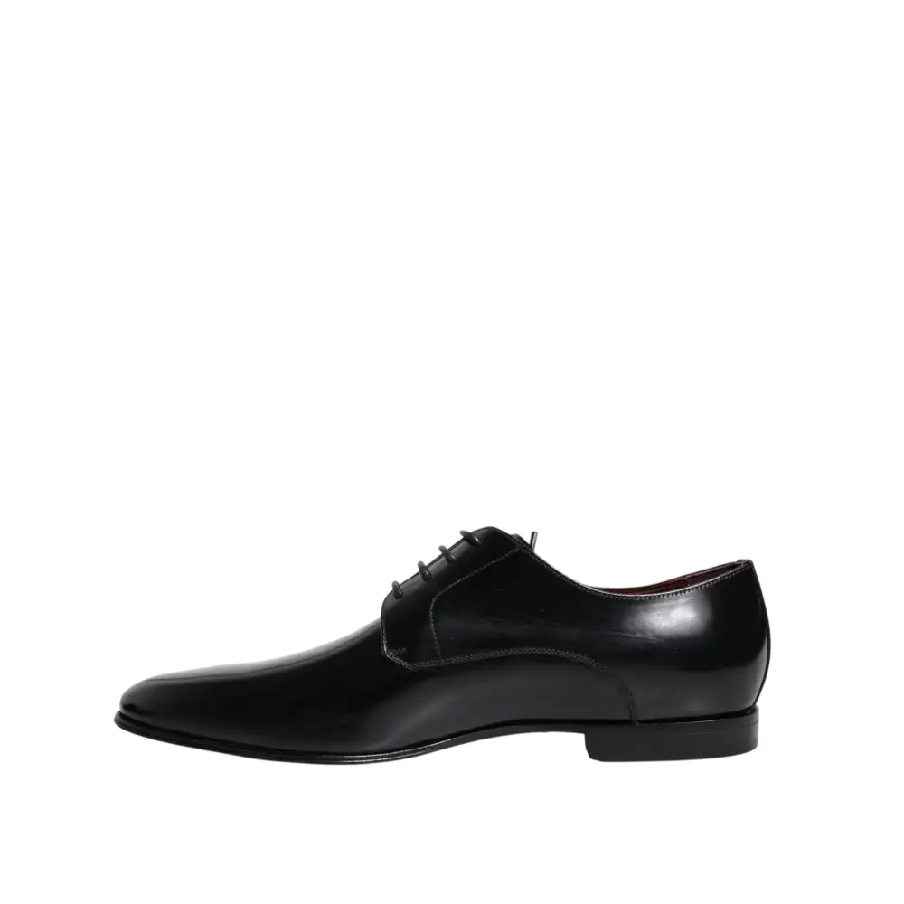 Dolce & Gabbana Männer Kleid Schwarz Kalbsleder Derby Schuhe - EU41.5/US8.5