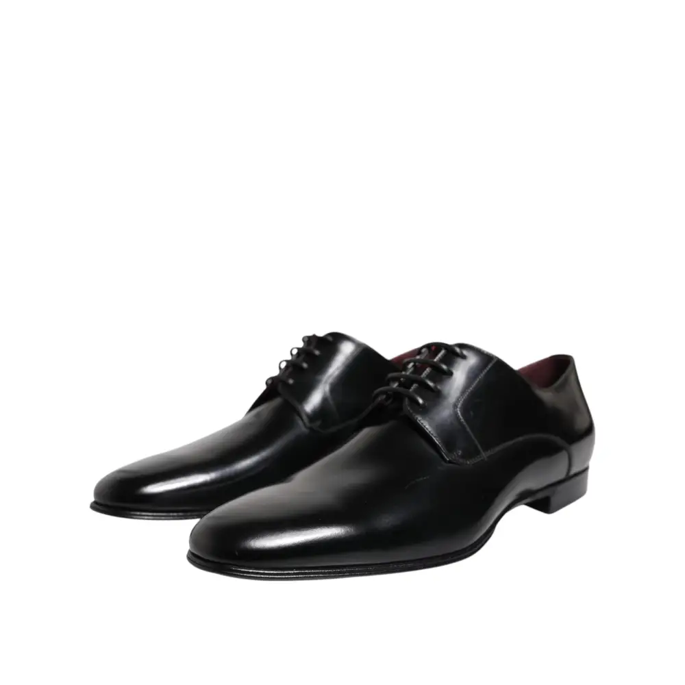 Dolce & Gabbana Männer Kleid Schwarz Kalbsleder Derby Schuhe - EU41.5/US8.5